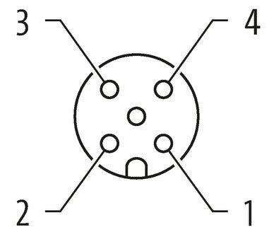 Murr 7000-12221-6140500 M12 Dişi 0° Dişi Düz M12, 4 Kutuplu 5 Metre